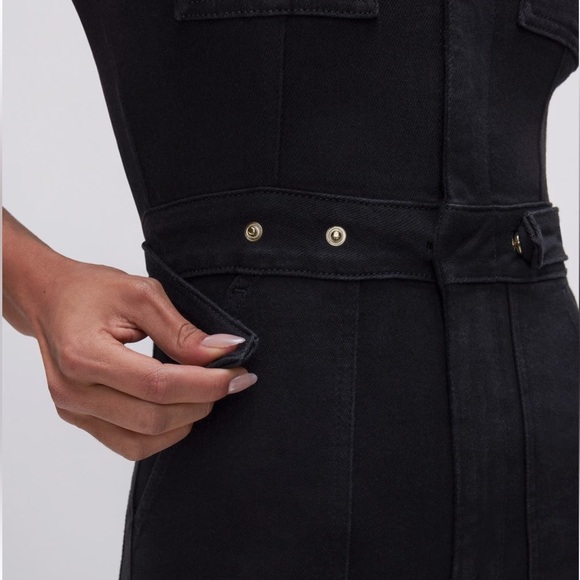 Good American Fit For Success denim jumpsuit in black - Picture 6 of 15